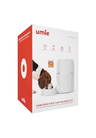 Umie Akıllı Otomatik Sesli Tuya Destekli Mama Kabı 6 L