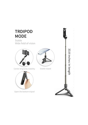 Kangvka 86 Cm Uzunluklu Folding Selfie Stick - Masa Üstü Tripod, 360 Döner, 5 Bölmeli Genişletilebilir, Bt Kumanda Ve Akıllı Telefon Tutucusu İle