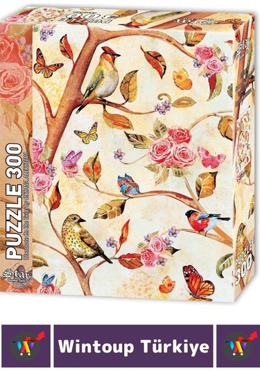 Premium Eğlenceli El Göz Koordinasyon Beceri Geliştirici Çocuk 300 Parça Puzzle Daldaki Cıvıltılar