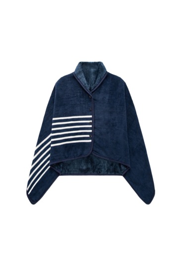 Ofis Öğle Yemeği Molası Yorgan Şal Battaniye 100 140-mavi Beyaz Ş