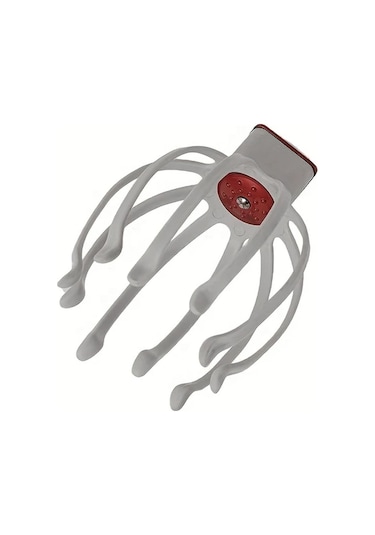 Elmpaly Beyaz Elektrikli Ahtapot Pençe Saç Masajı Usb Şarj 3 Hız Taşınabilir Titreşimli Masaj Aleti Beyaz
