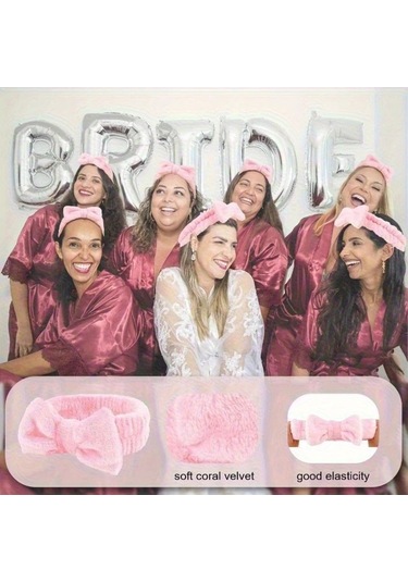 Willowhaven 8'li Pembe Kadın Yüksek Esnek Havlu Saç Bandı - Yüz Yıkama, Makyaj Ve Spor İçin Pembe