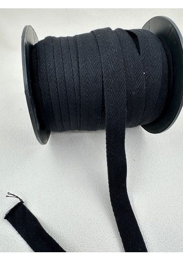 2 Cm Pamuk Balıksırtı Şerit-5 Metre-siyah/kalın