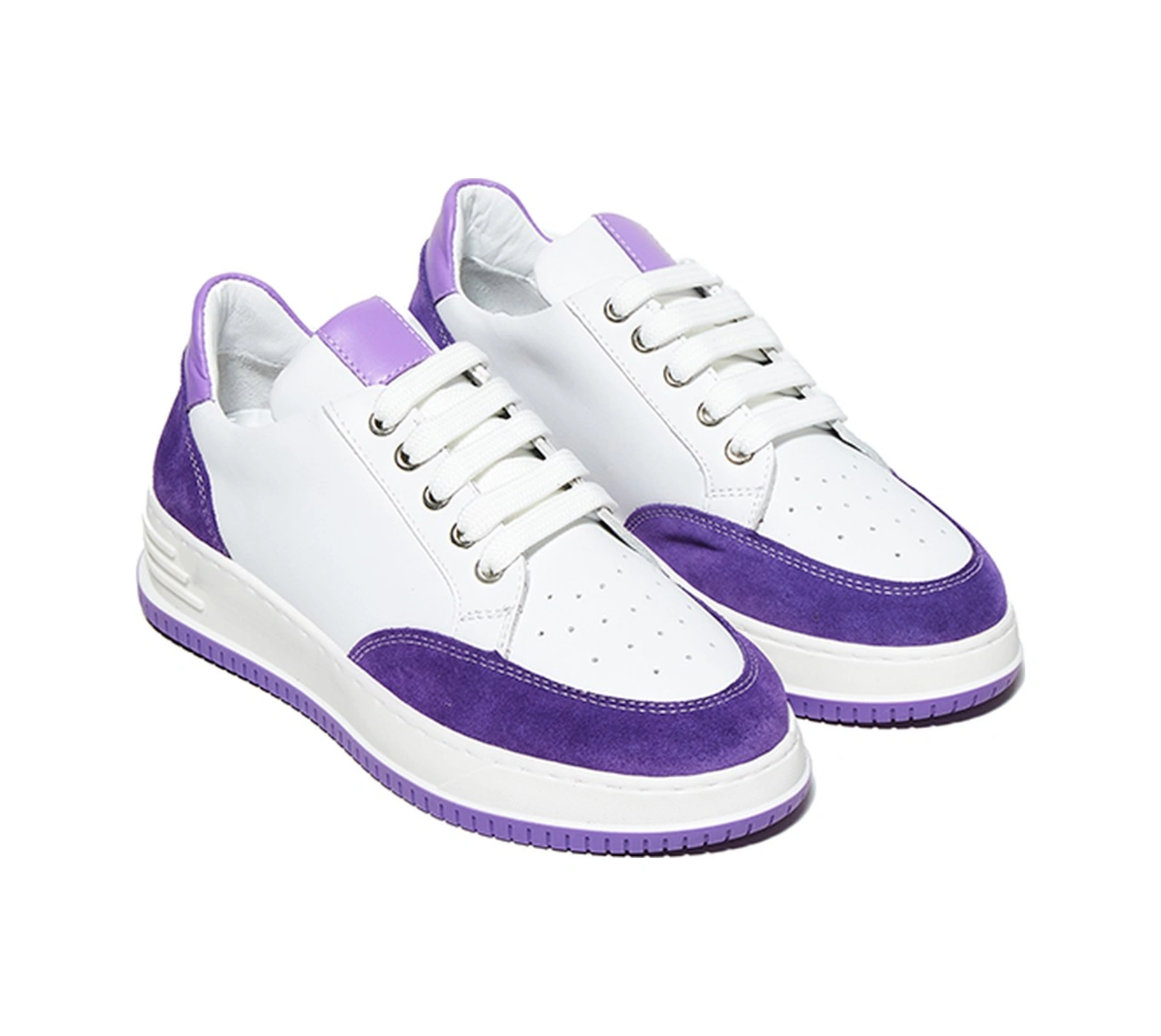 Bestello Bağcıklı Termoplastik Sneaker 101-232119-14 Kadın Ayakkabı Mor-beyaz