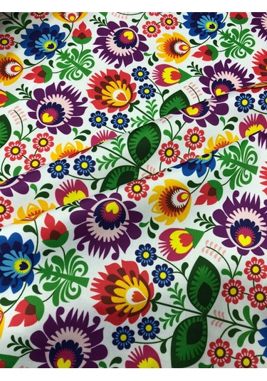 Botanik Çiçek Desenli Dijital Baskılı Kumaş