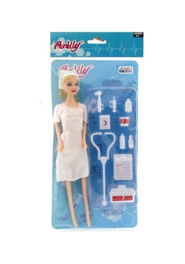 28 Cm Aksesuarlı Oyuncak Doktor Bebek 10 Parça Doktor Seti İle Çocuk Oyuncağı