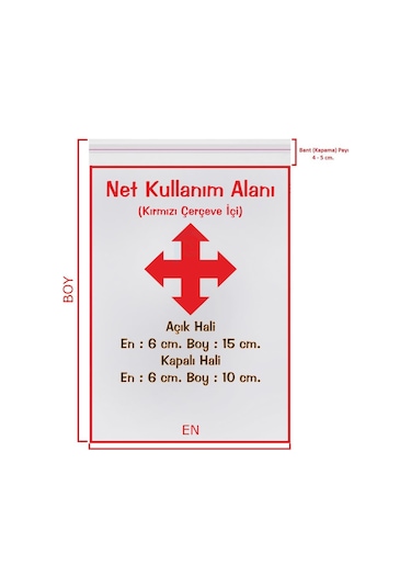 6X10+5 Cm. 6X15 1.000 Adet Şeffaf Bantlı Yapışkanlı Jelatin Poş