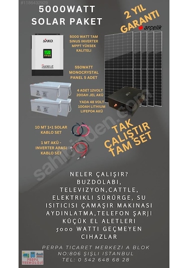 Spower 48 Volt 5000 Watt Set Tam Sinüs Smart Inverter Mppt-323