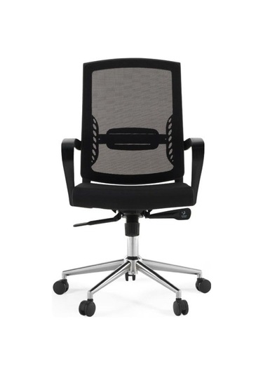 Alissa Çalışma Koltuğu Toplantı Koltuğu Krom Ayak Siyah