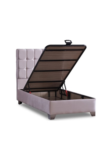 Lucas Perfect Tek Kişilik Baza + Başlık + Yatak Set 3 Lü Set Krem