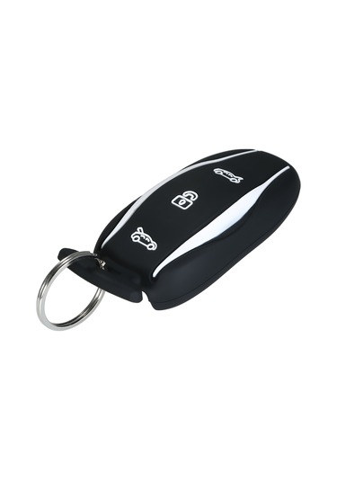 Suofeng Tesla Model 3/s Anahtar Kılıfı Silikon Materyal Siyah, Tam Uyumlu, Butonları Koruyucu, Metal Kanca İle Taşınabilir