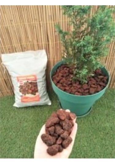 Pomza Taşı 8 Kg 15-25 Mm Kırmızı Pomza Lav Taşı Volkanik Tüf