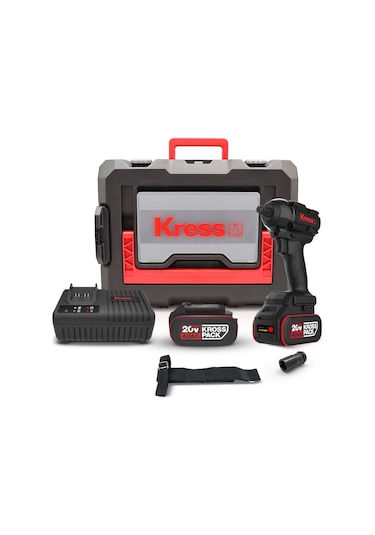 Kress KH275 20V/4.0AH Li-ion 500NM  Çift Akülü Profesyonel Şarjlı Somun Sıkma Makinesi