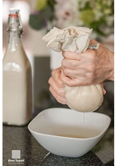 Organik Bitkisel Süt Torbası, Yoğurt Süzme Kesesi, Yıkanabilir %100 Pamuk Süt Bezi Bej