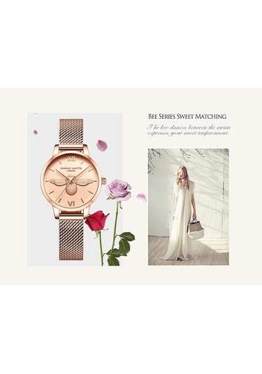 Yunboo 31mm Gümüş Çelik Kordonlu Kadın Kol Saati, Japon Quartz Hareketli, 30m Su Geçirmez, Pembe Altın Gövde Ve Gösterge, Analog Ekran, Flip Kapanma Kapanak Çok Renkli