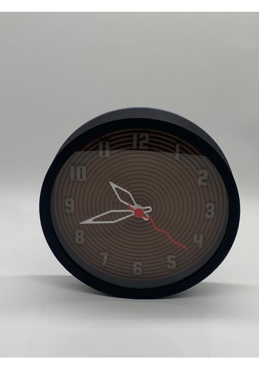 Kahverengi Spiral, Siyah Kasa, Modern Duvar Saati Siyah