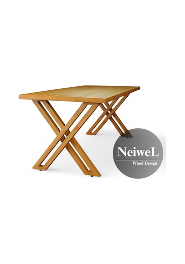 Neiwel Ken Doğal Ahşap Yemek Masası-80-160 Açık Ceviz