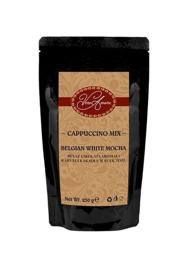 Vero Amore Cappuccino Mix Belgian White Mocha Beyaz Çikolata Aromalı Kahveli Kakaolu İçecek Tozu 250 G