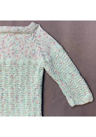 Uretti - Kadir 7704 - El Örgüsü Ebruli Yün Kız Bebek Hırkası - 12 / 18 Ay Çok Renkli