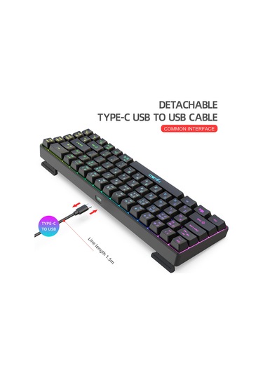 Maiyame Taşınabilir 68 Tuşlu Rgb Oyun Klavyesi, Ergonomik Tasarım, Siyah/beyaz Seçenekli, Usb Bağlantılı