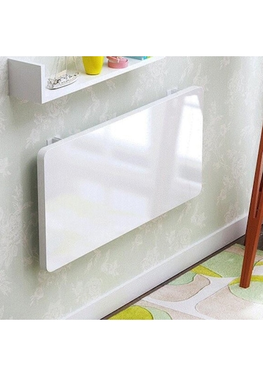 Kydoniahome 45X72 Cm Parlak Süt Beyaz Mdf Kırma Katlanır Duvara Monte Masa (457325375)