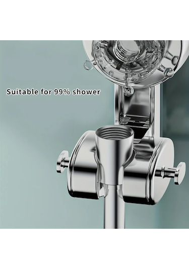 Globalbloom Siyah Ayarlanabilir Vantuzlu Duş Başlığı Askısı Delme İhtiyacı Yok Döner Askılı Siyah