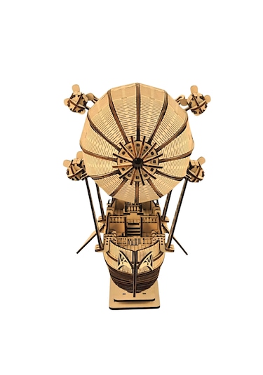 Zeppelin Ahşap Maket Seti Dıy 3d Puzzle Steampunk Hava Gemisi Koleksiyoner Modeli 316 Parça