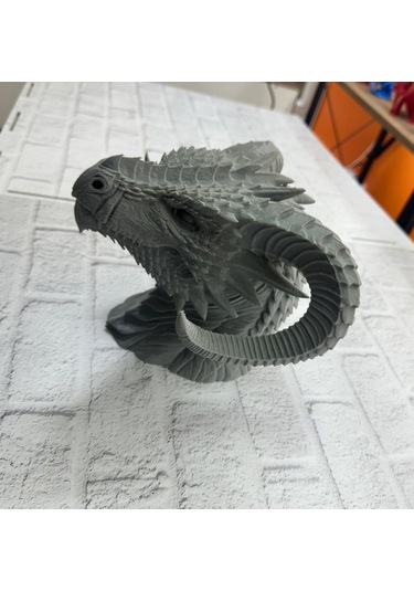 Dekoratif Ejderha Heykeli Özel Tasarım Mitolojik Figür 22x17 Cm