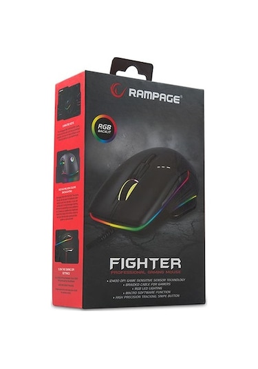 Rampage SMX-R19 Fighter RGB Kablolu Oyuncu Mouse