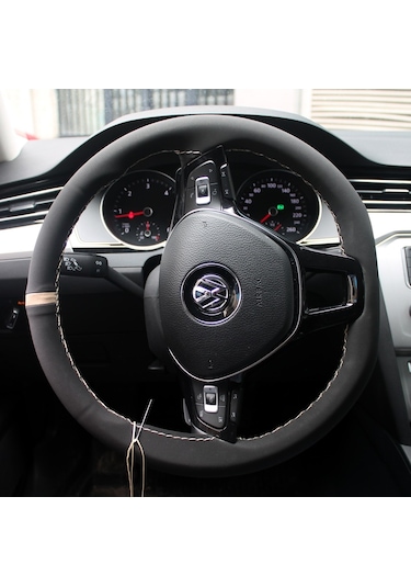 Alcantra Yüzük Model Dikmeli Direksiyon Kılıfı