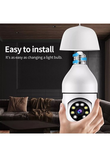 Ximistore9 1080p Kablosuz Akıllı Ampul Kamera: Gece Görüşü, İki Yönlü Ses, Hareket Algılama İle Ev Ve Ofis Güvenliği Beyaz