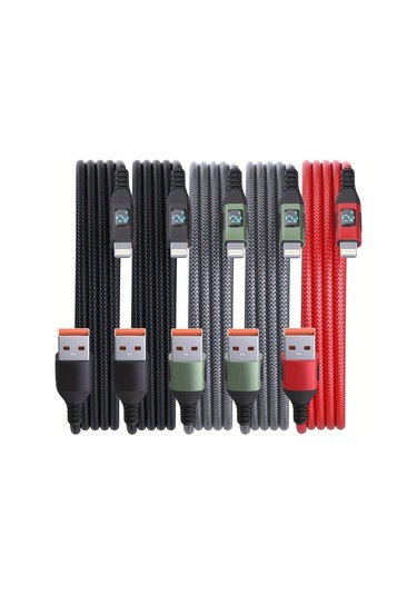 Topshop1 5 Adet İphone Şarj Kablosu Mfi Usb A Kablo Kırmızı Mavi Siyah 5li Set 1 Metre Lightning Kablo İphone İpad Uyumlu