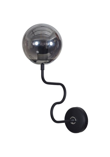 Luzarana Ferro Yatay Krom-siyah Metal Gövde Füme Camlı Tasarım  Aplik