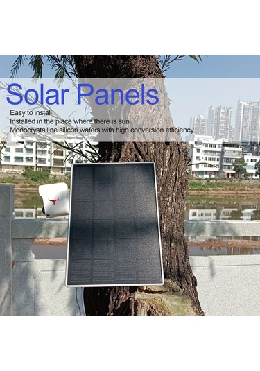 Xuweiwei Siyah Tekli Paket Dusuk Voltaj Guvenlik Kameralari Icin 360 Derece Donuslu Kolay Kurulumlu Gunes Paneli Usb C Ve Micro Usb Uyumlu