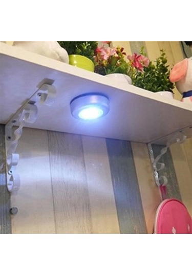 Buffer Kablosuz Spot Pilli Dokunmatik Led Lamba 3 Ledli Dolap Lambası Renk