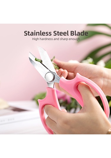 Symbee Çelik Bahçe Budama Makasları - 5'li Set Mavi, Şekillendirme Ve Meyve Toplama İçin Keskin Uçlar, Ergonomik Kollu