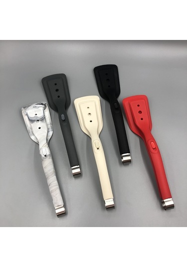 Symbee Kırmızı Çift Fonksiyonlu Islak Yemeği Kırpan Ve Tutan Silikon Mutfak Aleti - Izgara, Omlet, Pizza, Biftek İçin Sıcak Dayanıklı Uzun Kollü Çok Renkli