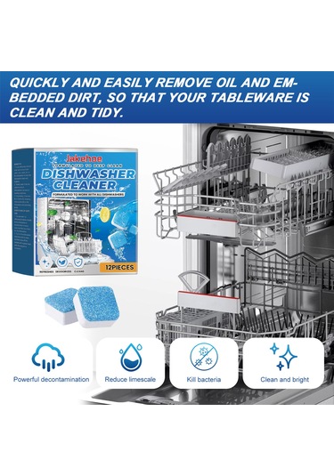 Maiyame Mutfak Makinesi Ve Çamaşır Makinesi Temizleyici Fizzy Tabletler - Kireç, Yağlı Kirlik Ve Lézyonları Kaldırır - 12 Adet Gök Mavisi