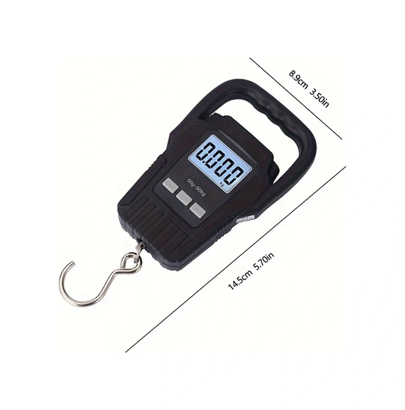 Willowhaven 50kg Dijital Bavul Terazisi Tare Fonksiyonlu Seyahat Mutfak Asma Tartısı Siyah Siyah 50kg/110lb