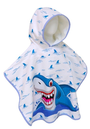 Çoçuk Havlu Panço Köpek Balığı 2-4 Yaş