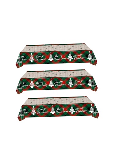 Homyl Yılbaşı Tek Kullanımlık Masa Örtüsü Tatil Su 3 Adet Kar Tanesi