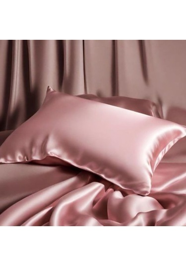 Antibakteriyel Terletmeyen İpek Saten Yastık Kılıfı 2'li 50x70 Pembe Pembe