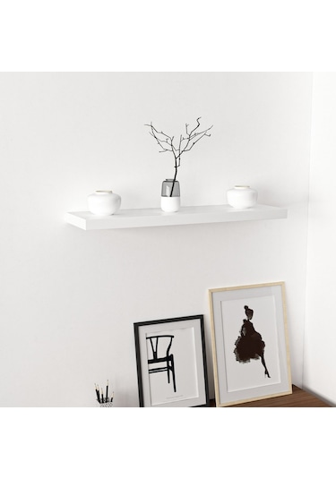 Minarmobilya Minar Gizli Tutuculu Duvar Rafı 80 Cm - P.Beyaz