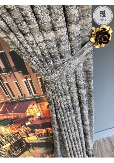 Fon Perde Taç Marka Dipro Desen Jakarlı Ultra Gramajlı