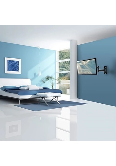 Dashanshop Siyah 14-27 İnç Tv Askısı: 15 Eğim & 150 Dönebilir, 22 Kg Taşıma Kapasiteli Siyah