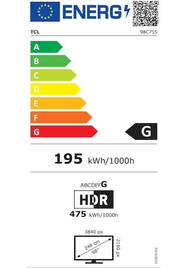 TCL 98C755 98" 4K Ultra HD Google Smart QLED TV