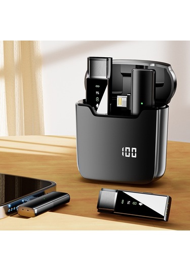 S16 Kablosuz Yaka Mikrofonu Taşınabilir Mini Tip-c Yaka Mikrofonu Seti Verici + Alıcı 681400557a