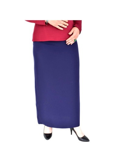 Kadın Uzun Etek Kapalı Yırtmaç-2019 Bgl-st01144 Açık Lacivert