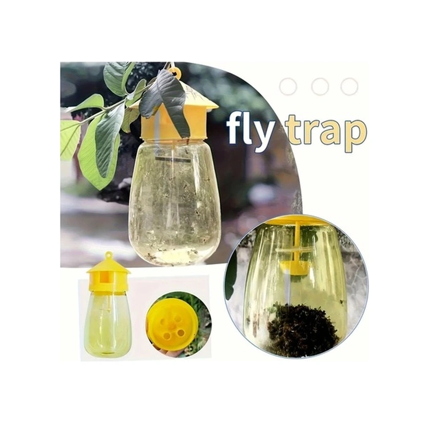 Trendooze Güneşli022 2 Adet Büyük Sarı Yaban Arısı Tuzak, Yeniden Kullanılabilir Bahçe Tuzak