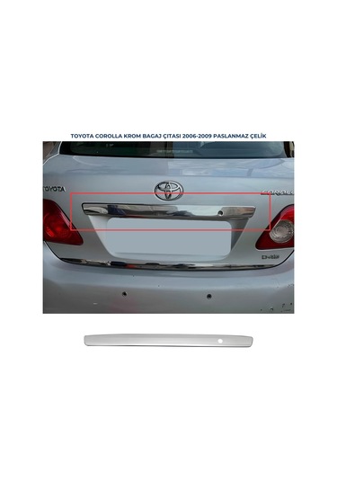 Ebal Otomotiv Toyota Corolla Uyumlu Krom Bagaj Çıtası 2007-2010 Paslanmaz Çelik